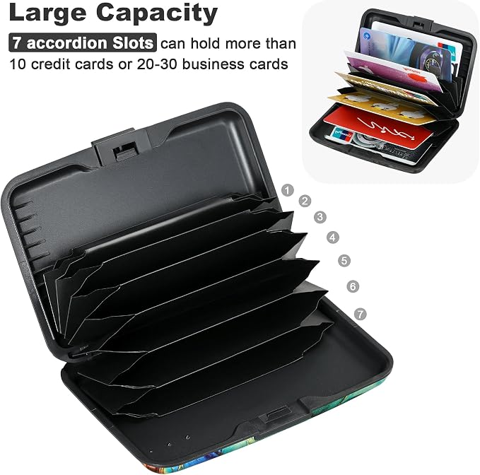 ELFISH Mini RFID Aluminum Wallet Credit Cards Holder Business Card Case Metal - Image 5