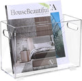 Crystal Clear Acrylic Magazine Holder, Space Saving Magazine Rack, Book Basket by XOHYW