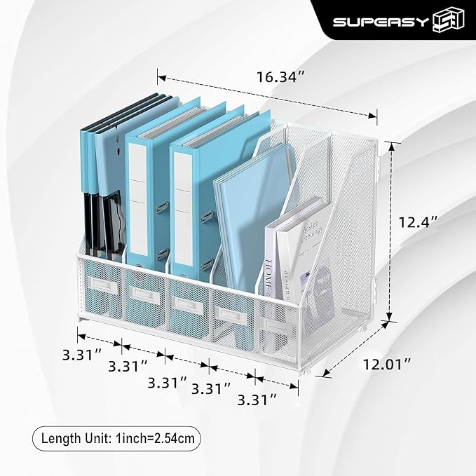 SUPEASY Desk Organizers Metal Desk Magazine File Holder - Image 3