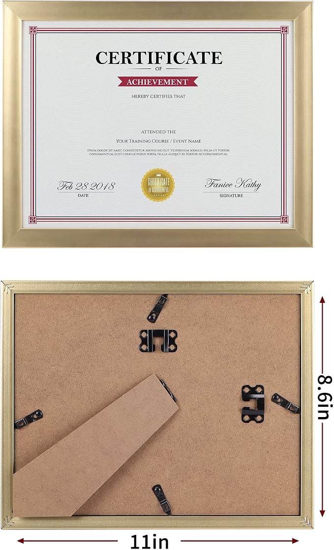 Giftgarden 8.5x11 Picture Frame Gold Set of 12, Wall or Tabletop Display - Image 2