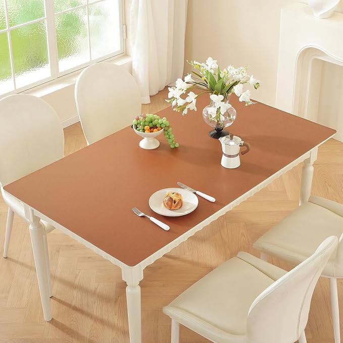 OstepDecor Brown Table Cover Protector 36 x 72 Inch, 1.5mm Thick Plastic Table by OstepDecor