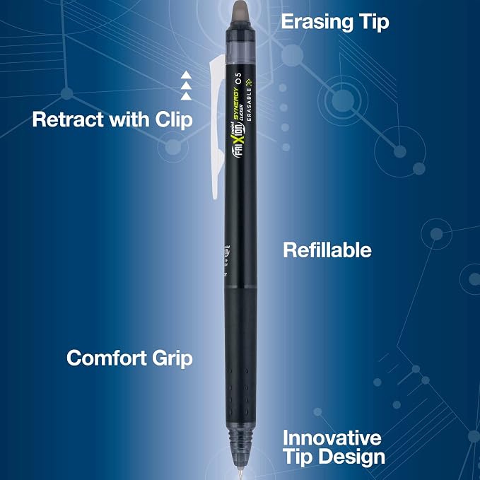 Pilot FriXion Synergy Clicker Erasable, Refillable, Retractable Gel Ink Pens - Image 3