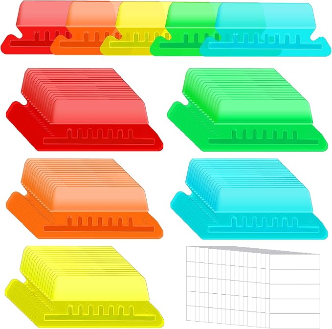 80 Pcs Hanging File Folder Tabs and 80 Pcs 2 Inch Inserts Labels, Plastic File by Prudiut