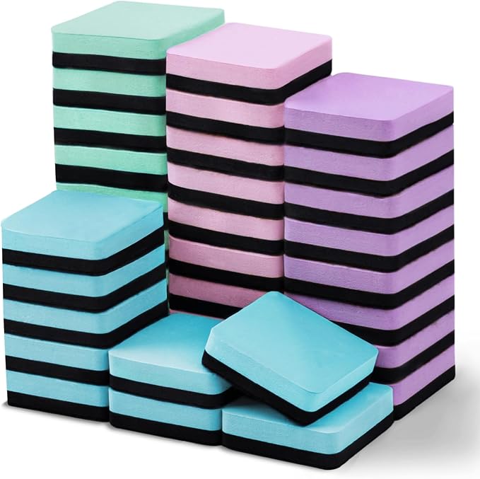 XKDOUS 35 Pack Square Magnetic Dry Erase Eraser, 2x2 Inch Small Whiteboard by XKDOUS