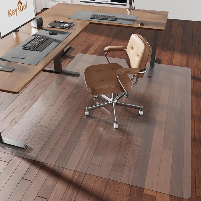 60"x75" Computer Chair Mat for Hardwood, PVC Office Mat for Hardwood Floor by FeelLifeEnjoyLifelmmerseYourselfInLife