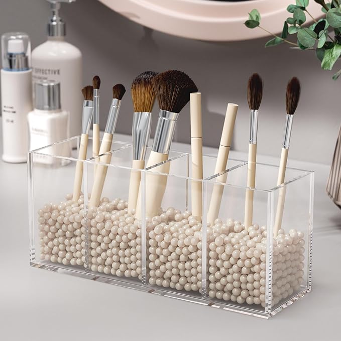 NIUBEE Acrylic Pen Holder 4 Compartments - Image 4