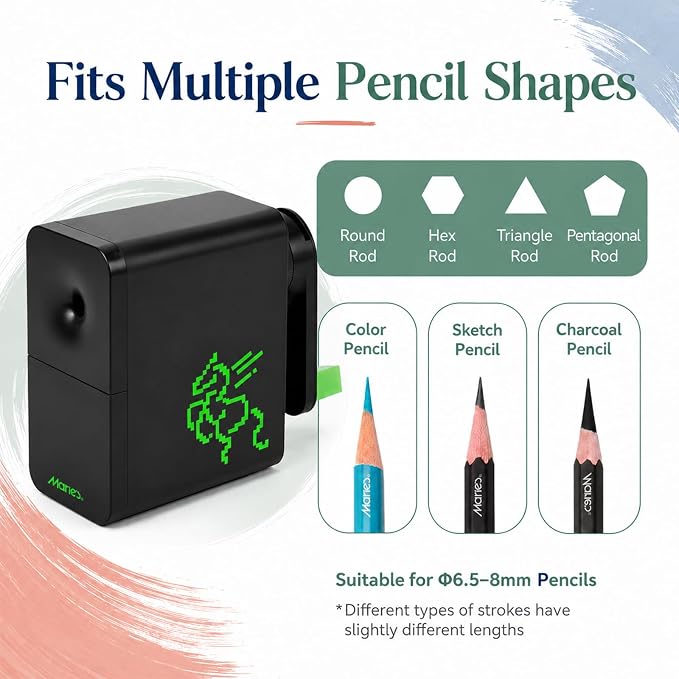 Marie's Long Point Manual Pencil Sharpener, 5-Level Adjustable Hand Crank - Image 5