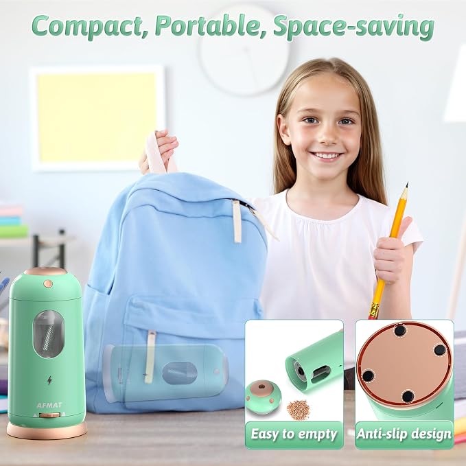 AFMAT Electric Pencil Sharpener, Auto in & Out, Fully Automatic Pencil Sharpener - Image 6