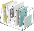 SANRUI Acrylic Magazine File Holder, 6 Vertical Compartments Desk Document by SANRUI