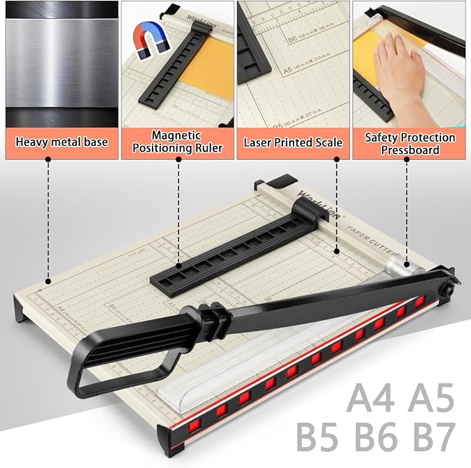 WORKLION Guillotine Paper Cutter A4 – Heavy Duty Paper Trimmer - Image 3