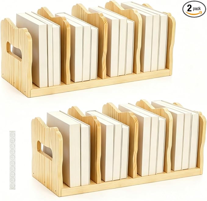 Lawei 2 Pack Wooden Mail Sorter, 4 Slot Desk File Organizer by ENJOYEVERYMOMENT