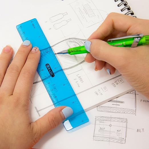 BAZIC Products 6 in Clear Plastic Ruler, Inch & Metric, 3 Pack, 288-Case | - Image 6