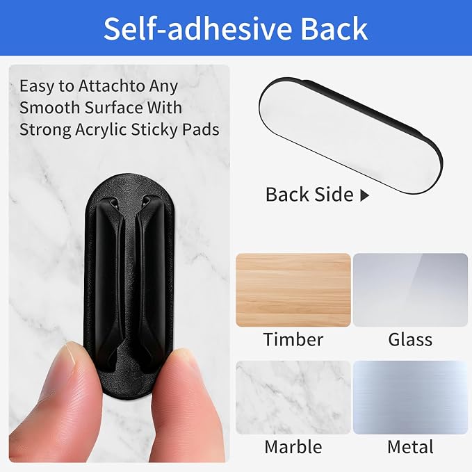6 Pcs Adhesive Pencil Holders for Desk, Pen Organizer for Office Home | - Image 3