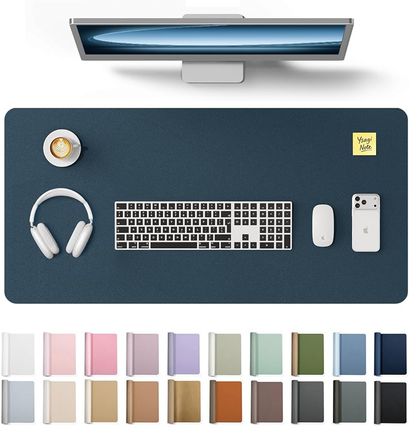 YSAGi Leather Desk Protector, Office Mat, Large Mouse Mat, Non-Slip PU Leather by YSAGi