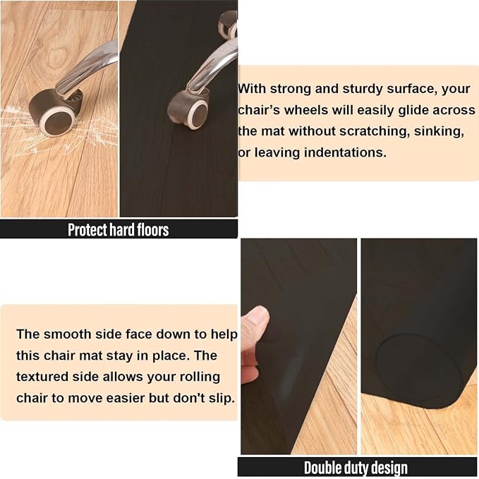AiBOB Office Chair Mat for Hardwood Floor, 45 X 53 inches, Hard Floor Chair - Image 4