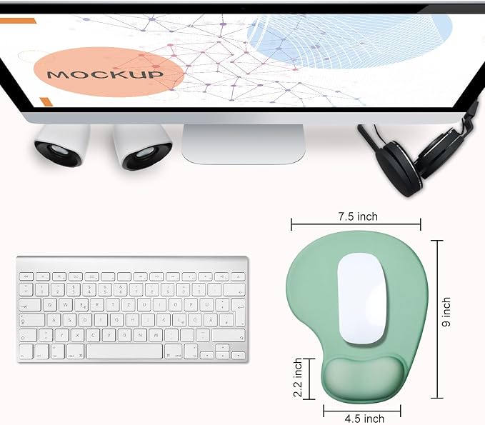 JIKIOU Mouse Pad, 2 Pack Ergonomic Mouse Pads - Image 2