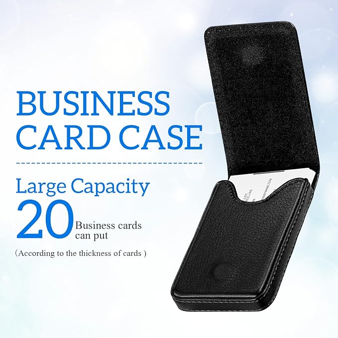 Outus 2 Pieces Business Card Holder, PU Leather Business Card Case Pocket Wallet - Image 4