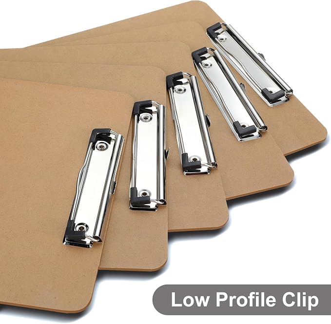 Wood Clipboards Set of 4, Letter Size Hardboard Clip Board 8.5x11 | A4 Standard - Image 4