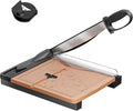 12'' Wood Guillotine Paper Cutter, Heavy Duty Wood Base Paper Trimmer by LOTHANEK