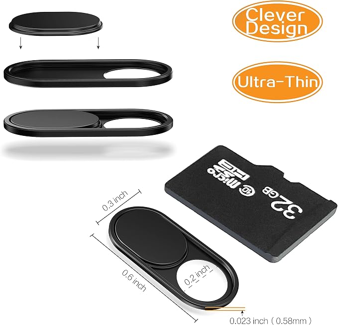 imluckies 3 Pack Webcam Cover Slide, 0.023 inch Ultra-Thin Metal Camera Cover - Image 3
