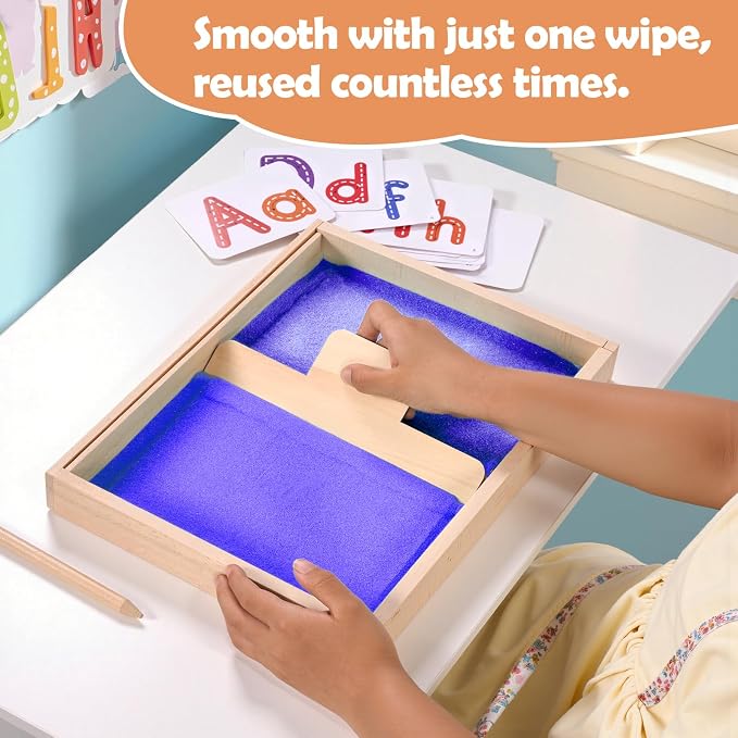 Montessori Sand Tray for Kids, Writing Play Sand Tray - Image 4