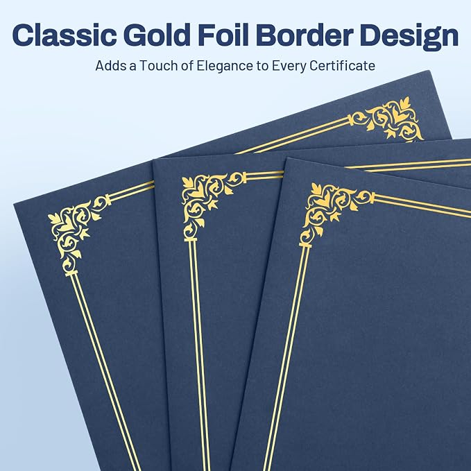 SUNEE Certificate Holders, 100 Packs Navy Blue Diploma Holders, Certificate - Image 2