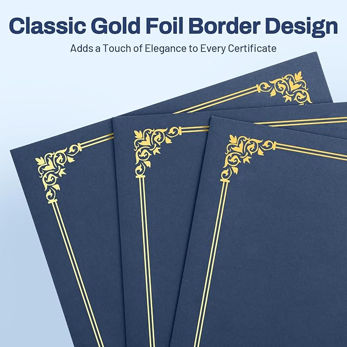SUNEE Certificate Holders, Diploma Covers Gold Foil Border, - Image 2