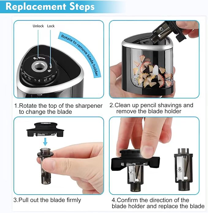 Aogwat Electric Pencil Sharpener Blade, Suitable - Image 3