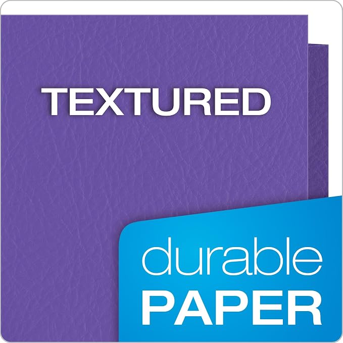 Oxford Two Pocket Folders, Textured Paper, - Image 4