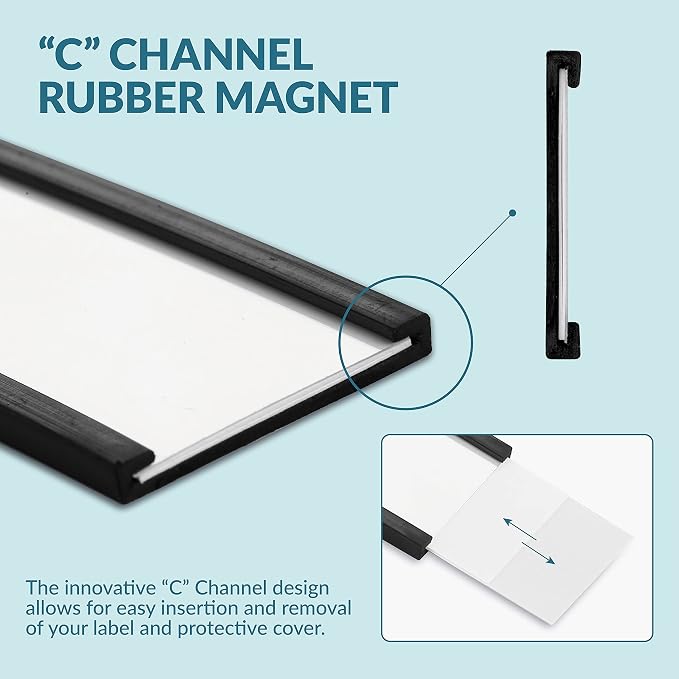 50 Pack"C" Channel Magnetic Label Holders 1x2 - Image 5