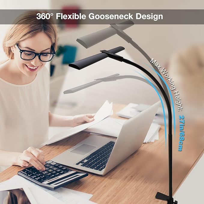 Hensam Desk Lamps for Home Office, Adjustable LED Desk Light - Image 5