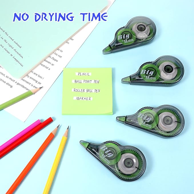 Yexiya 12 Pieces Correction Tapes Original Correction Wide Eraser Applicator - Image 4