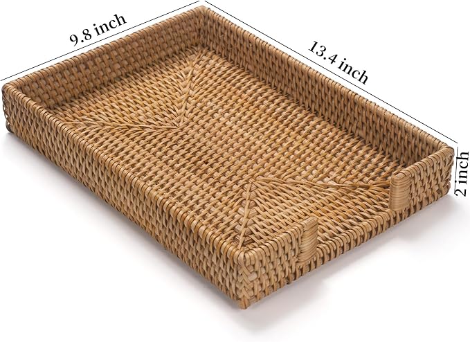 Rattan Letter Tray, Wicker Desk Tray, Woven Desk Organizer, A4 Paper, Magazine - Image 7