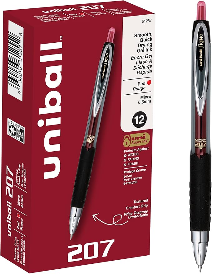 uniball 207 Retractable Gel Pens, Micro Point by uni-ball