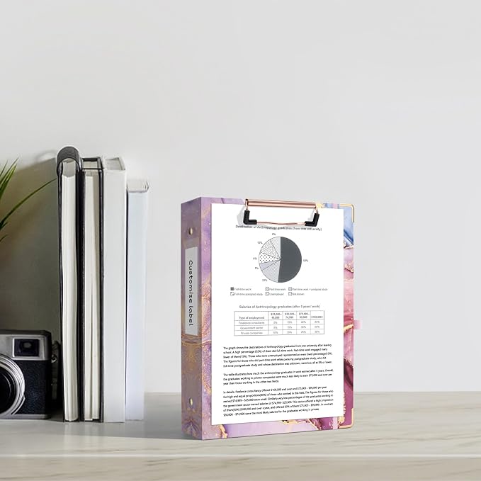 Ospelelf Mini 3 Ring Binder 1 Inch, Cute Pink Marble - Image 7