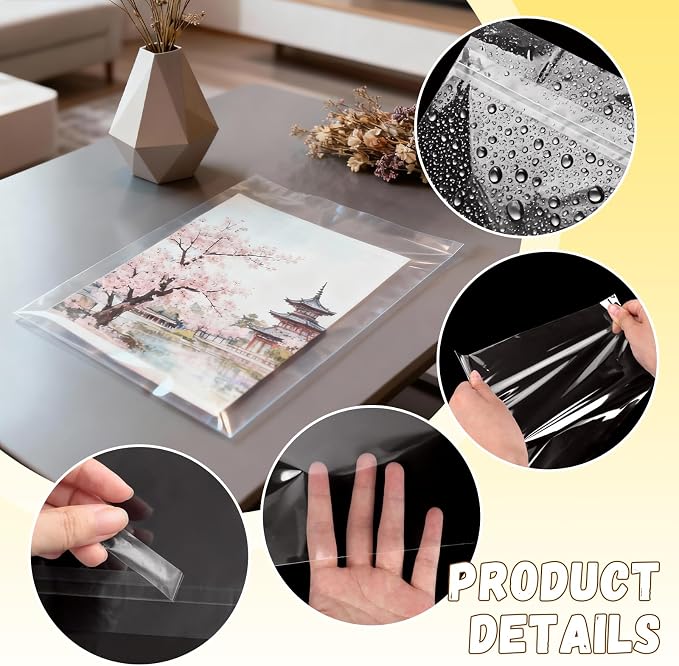 VOKOY 100 Pack 9 3/8 x 12 2/5 inches Crystal Clear Sleeves Storage Bags - Image 3