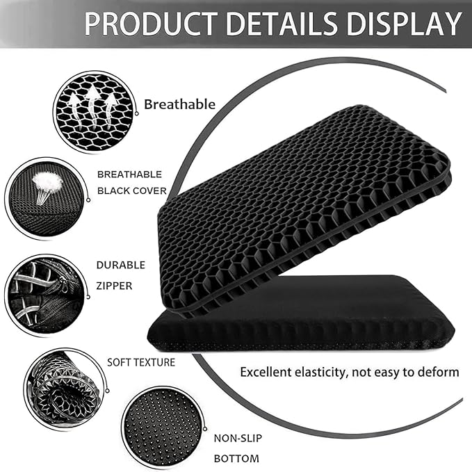 Gel Seat Cushion for Long Sitting, Extra Thick Gel Cushion for Wheelchair Soft - Image 3