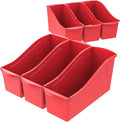 Storex Large Book Bin, 14.3 x 5.3 x 7 Inches, Case of 6, 14.3 x 5.3 x 7 Inches by Storex