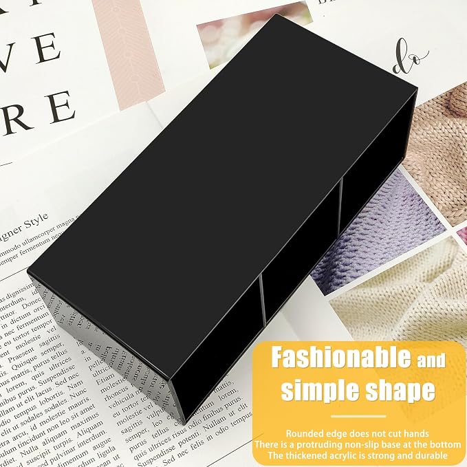 Cerpourt Black Makeup Brush Organizer, Acrylic Cosmetic Brushes Storage Holder - Image 4