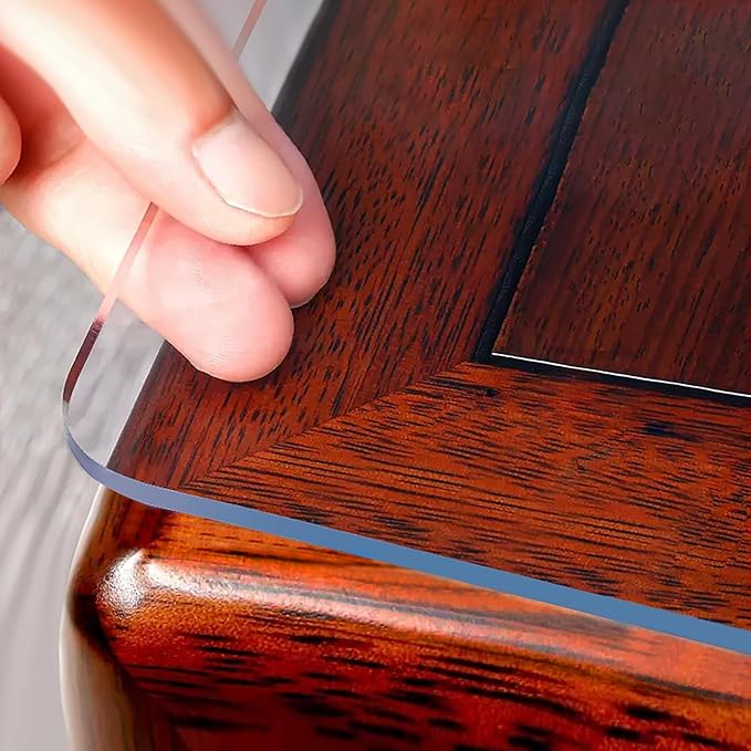 OstepDecor 19 x 39 Inch Clear Table Cover Protector, 2mm Thick Clear Plastic by OstepDecor