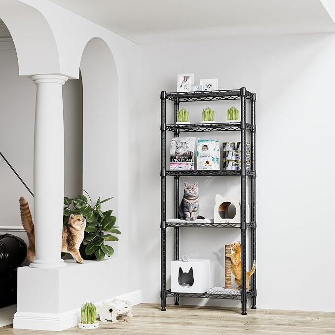 M MZG 1250 lbs 5 Tier Shelf Metal Storage Shelves Wire Rack Closet Organizers - Image 2