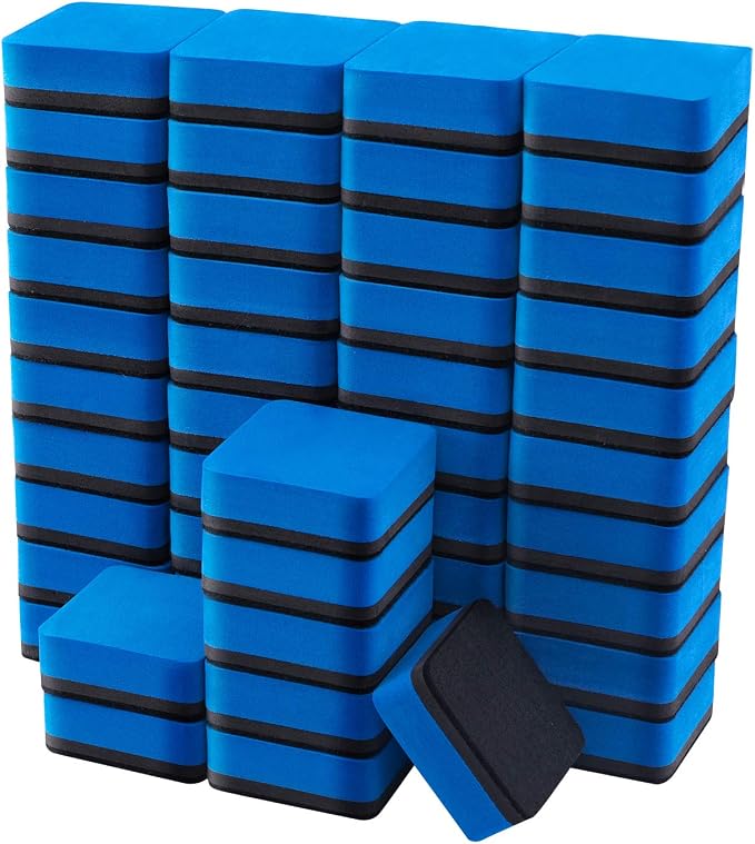 Favourde 48 Pack Magnetic Whiteboard Dry Erase Erasers Chalkboard Cleansers by favide