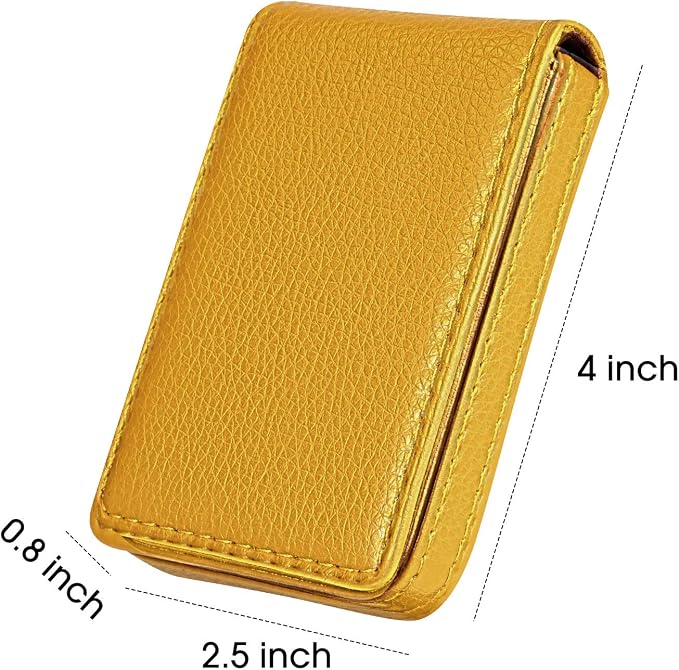 Outus 2 Pieces Business Card Holder, PU Leather Business Card Case Pocket Wallet - Image 2