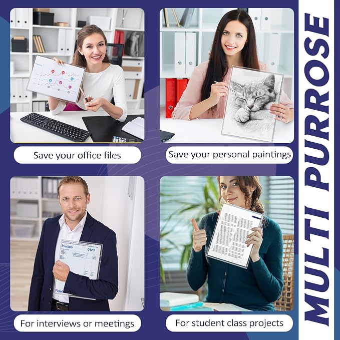 JIKIOU 30 Pack Clear Document Folder Copy Safe Project Pocket L-Type Clear - Image 7