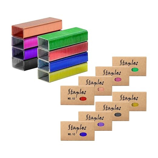 NatSumeBasics 8000 No.10 Colored Staples, Cute #10 Staple Refills by NatSumeBasics