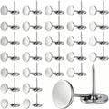 60pcs Metal Thumb Tacks, 0.43x0.66in, Heavy Duty Flat Head, Fixing Photos Notes by Unknown