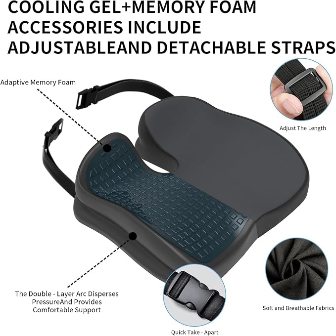Seat Cushions for Office Chairs Wheelchair Cushion for Long Sitting Back - Image 2