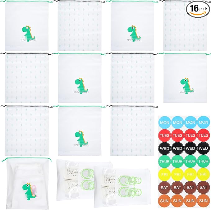 Woanger 16 Pcs Packing Cubes for Travel, Days of The Week Suitcase Organizers by Woanger