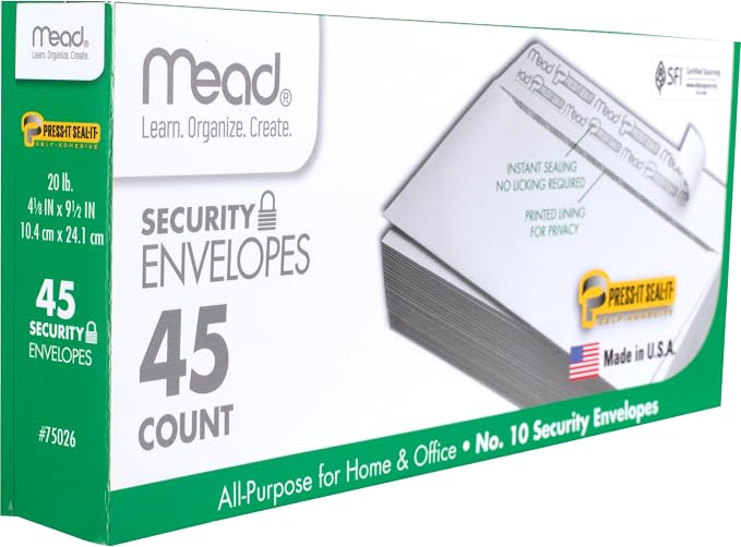 Mead Envelopes, 4-1/8" x 9-1/2", Self Adhesive - Image 5