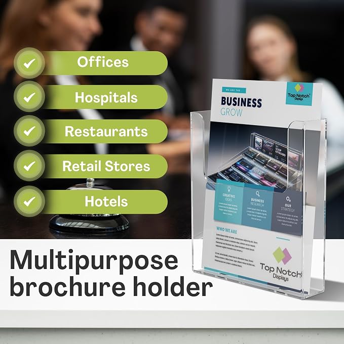 Acrylic Brochure Holder for Wall Mounting, Literature Holder for Magazines - Image 4